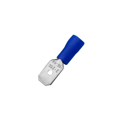 Picture of 10Pcs - MALE Terminals MDD2-250 Male 6.3mm Quick Disconnects 16-14 AWG Wire Crimp Terminals Nylon Insulated Ring Terminal Male Quick 16-14 AWG Cables Connector