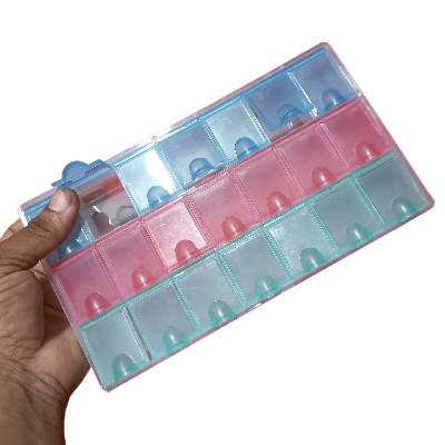 Picture of 21 Slots Components Storage Box 21 Slots Multi Functional Transparent Plastic Storage Box Case 21 Slots Box For Jewelry Electronic Parts IC Storage 21 Slots Components Box Tools Box