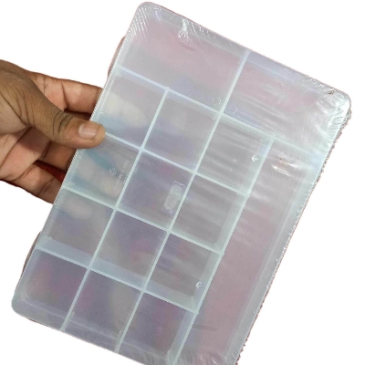 Picture of 15 Slots Components Storage Box 15 Slots Multi Functional Transparent Plastic Storage Box Case 15 Slots Box For Jewelry Electronic Parts IC Storage 15 Slots Components Box