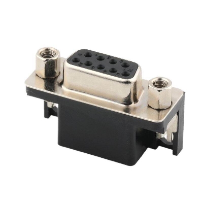 Picture of FEMALE 90 Degree DB9 Female Connector For Cables DB9 PCB Right Angle 5.08mm Type D Sub Connector Female DB9 2 Row 9 Pin Female VGA DB9 Connector DB9 RS232 Connector