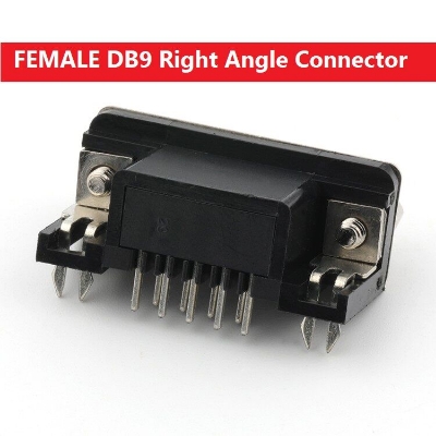 Picture of FEMALE 90 Degree DB9 Female Connector For Cables DB9 PCB Right Angle 5.08mm Type D Sub Connector Female DB9 2 Row 9 Pin Female VGA DB9 Connector DB9 RS232 Connector