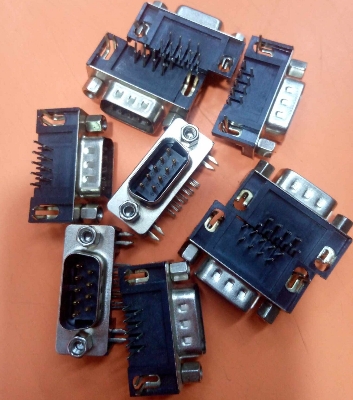 Picture of MALE 90 Degree DB9 Male Connector For Cables DB9 PCB Right Angle 5.08mm Type D Sub Connector Male DB9 2 Row 9 Pin Male VGA DB9 Connector DB9 RS232 Connector