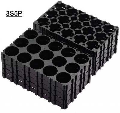 Picture of 10Pcs Battery Holder 3×5 Cell 18650 Lithium Battery Holder Bracket 3S5P Plastic DIY Battery Pack Fixed Combination 18.4mm Hole Diameter Cylindrical Battery Case Holder Spot Welding 18650 Spacer Assembly