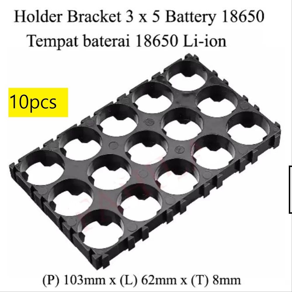 Picture of 10Pcs Battery Holder 3×5 Cell 18650 Lithium Battery Holder Bracket 3S5P Plastic DIY Battery Pack Fixed Combination 18.4mm Hole Diameter Cylindrical Battery Case Holder Spot Welding 18650 Spacer Assembly