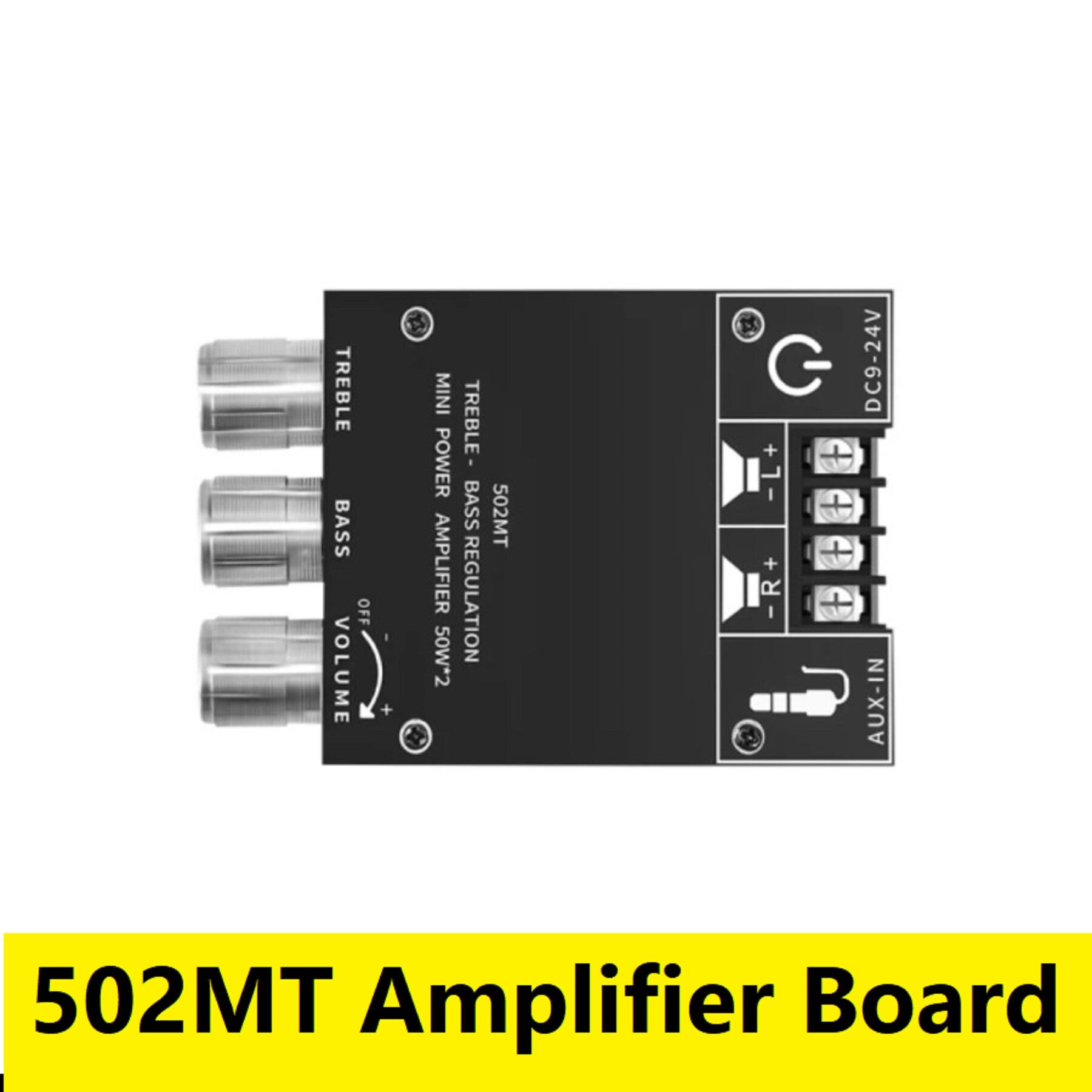 Picture of 502MT 50Wx2 Bluetooth Audio Power Amplifier Board With Tone 2.0 Channel High Power Stereo Audio Amplifier Board 502MT Amplifier Board Bluetooth 5.0 Subwoofer Amplifiers Circuit AUX US Plug
