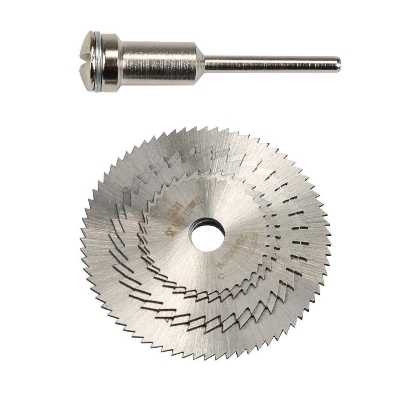 Picture of 5Pcs HSS SAW BLADES HSS Cutting Discs Wheel 5Pcs HSS Circular Saw 22mm 25mm 32mm 35mm 44mm Rotary Blade 1Pcs 3.2mm Mandrel For Wood Plastic Cutting