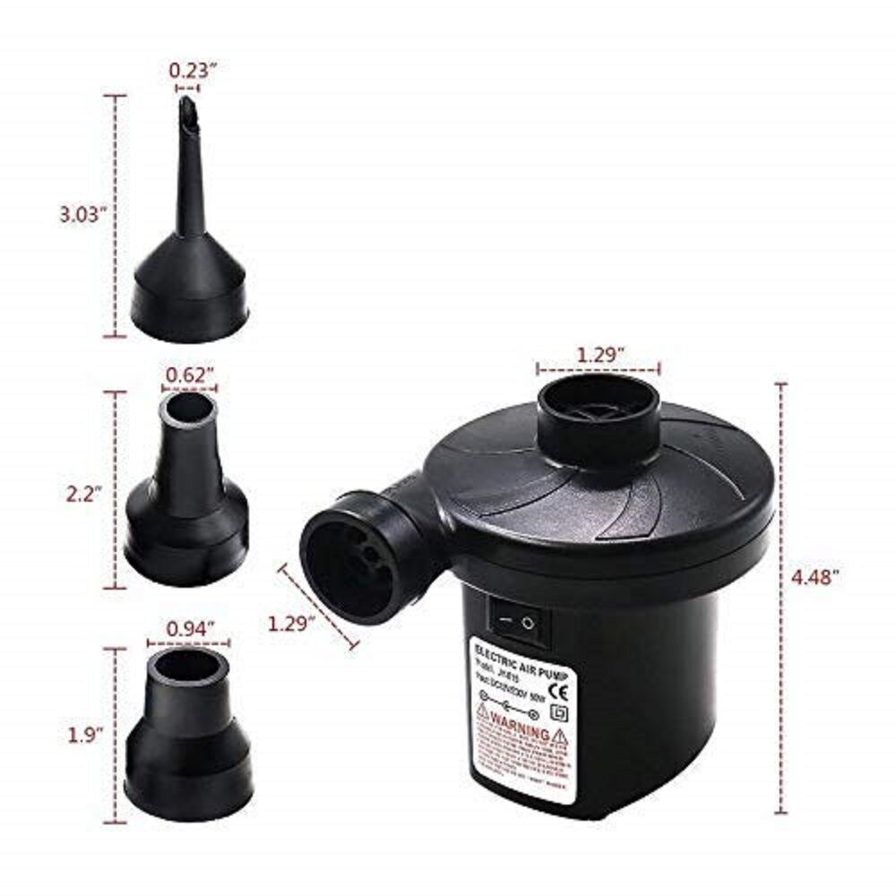 Picture of HT-196 Portable Air Pump Stermay HT-196 Electric Air Pump AC 240V Air Pump For Inflatable Deflate Air Bed Boats Bag Mattress Sofa 150W With 3 Nozzles