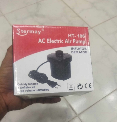 Picture of HT-196 Portable Air Pump Stermay HT-196 Electric Air Pump AC 240V Air Pump For Inflatable Deflate Air Bed Boats Bag Mattress Sofa 150W With 3 Nozzles