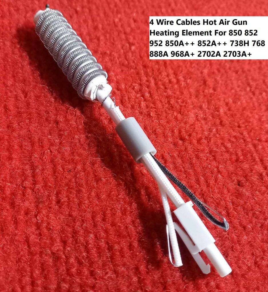 Picture of Ceramic 4 Wire Cables 850 852 952 Hot Air Gun Heating Element For 850A++ 852A++ 738H 768 888A 968A+ 2702A 2703A+ Air Gun SMD Rework Soldering Station Ceramic Heating Element Heater Coil