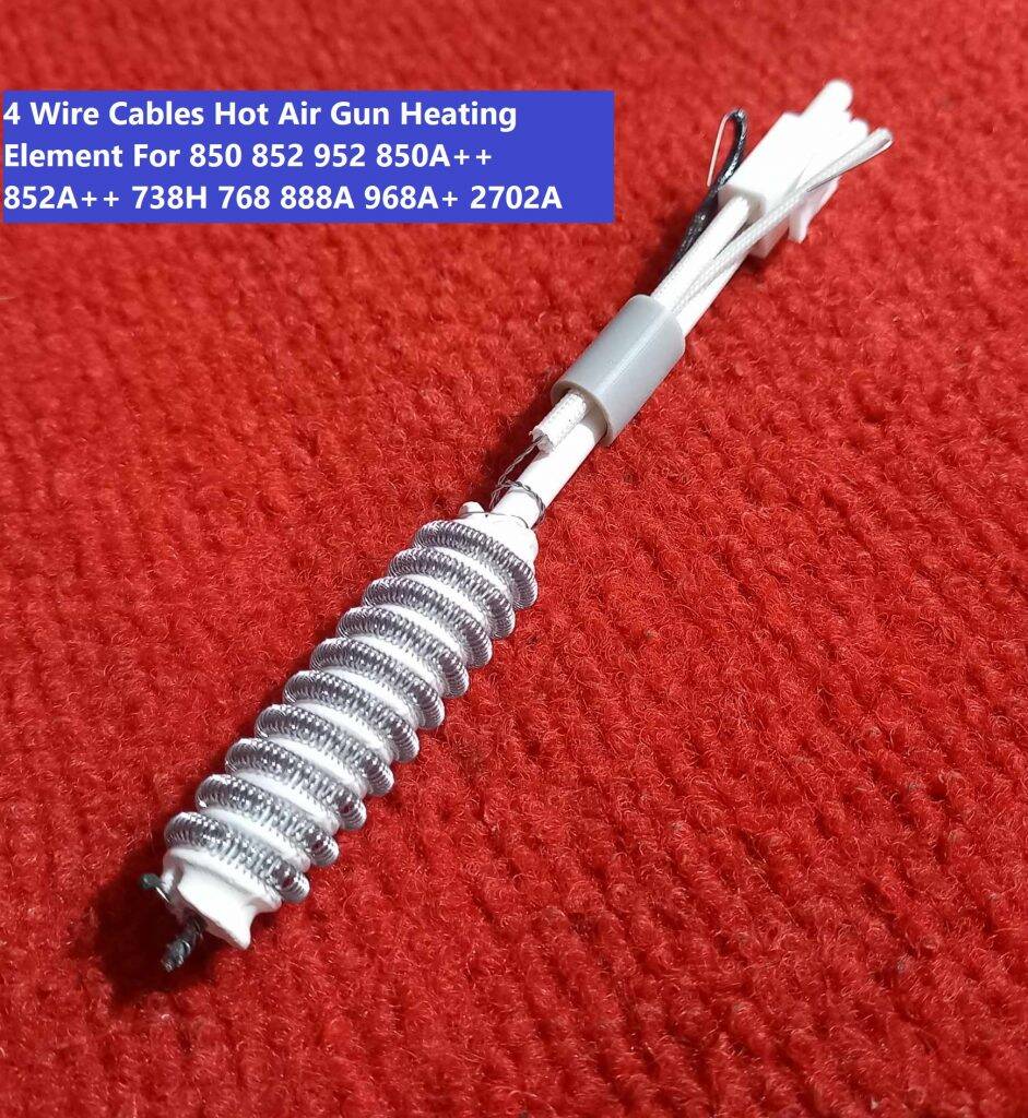 Picture of Ceramic 4 Wire Cables 850 852 952 Hot Air Gun Heating Element For 850A++ 852A++ 738H 768 888A 968A+ 2702A 2703A+ Air Gun SMD Rework Soldering Station Ceramic Heating Element Heater Coil
