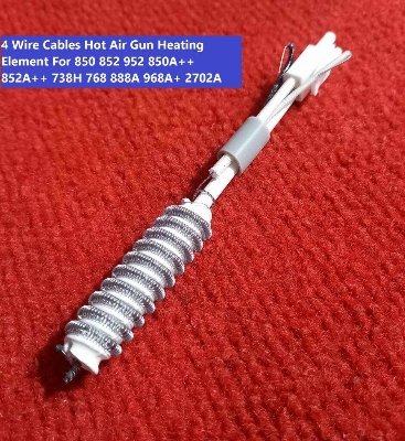Picture of Ceramic 4 Wire Cables 850 852 952 Hot Air Gun Heating Element For 850A++ 852A++ 738H 768 888A 968A+ 2702A 2703A+ Air Gun SMD Rework Soldering Station Ceramic Heating Element Heater Coil