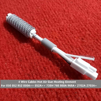 Picture of Ceramic 4 Wire Cables 850 852 952 Hot Air Gun Heating Element For 850A++ 852A++ 738H 768 888A 968A+ 2702A 2703A+ Air Gun SMD Rework Soldering Station Ceramic Heating Element Heater Coil