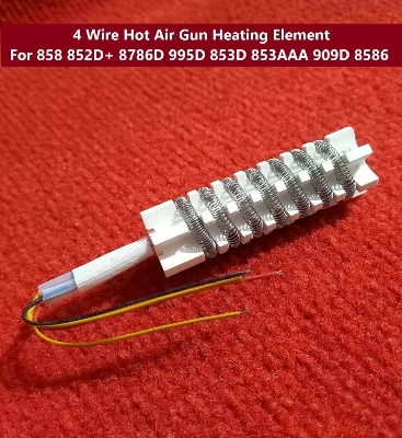 Picture of 4 Wire Cables Ceramic Coil 878D+ 858D Hot Air Gun Heating Element 858 852D+ 8786D 995D 853D 853AAA 909D 8586 BGA Air Gun SMD Rework Soldering Station Ceramic Heating Element Heater Coil