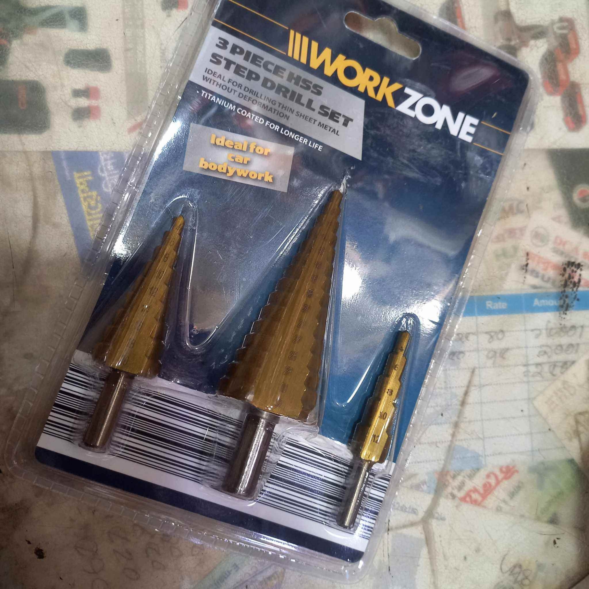 Picture of 3Pcs-Hss Bit Set 4-12mm 4-20mm 4-32mm Titanium Step Cone Drill Bit 1/4″ Inch  Drive Wood Drilling Power Tools Sets Straight Groove Wood Hole Cutter Core Drill Bits