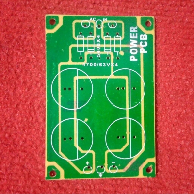 Picture of EMPTY Board 4 Capacitor BLANK Board Filter Circuit For 4700uf 63V 4 Capacitor Board INDIAN PCB Transformer Filter Empty