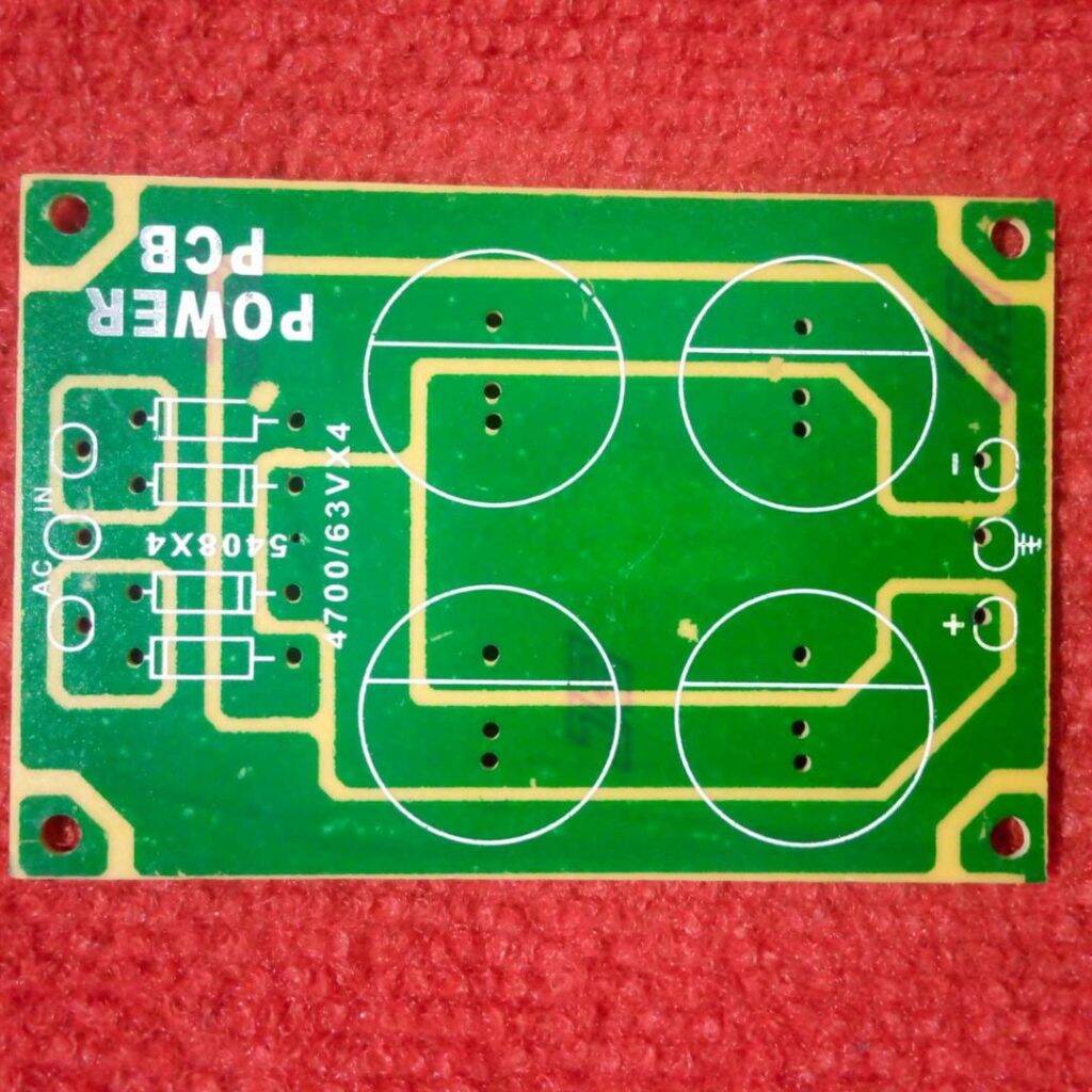 Picture of EMPTY Board 4 Capacitor BLANK Board Filter Circuit For 4700uf 63V 4 Capacitor Board INDIAN PCB Transformer Filter Empty