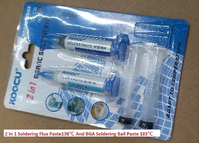 Picture of 2 in 1 Koocu BGA/IC Solder Kit 138C Flax Paste 5cc + Solder Paste sn42bi58 25g 2 In 1 Solder Kit Set