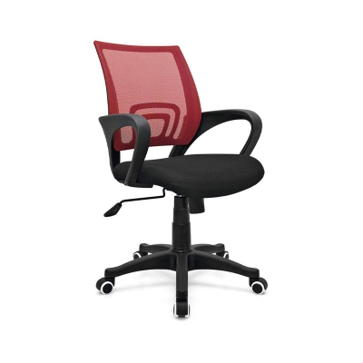 Picture of Swivel Meeting Staff Office Chair-Red & Black