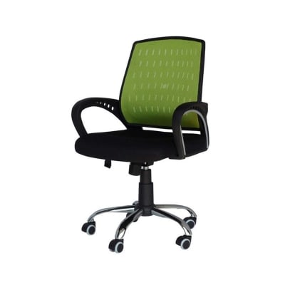 Picture of Mid-Back Swivel Ergonomic Mesh Chair Black and Green