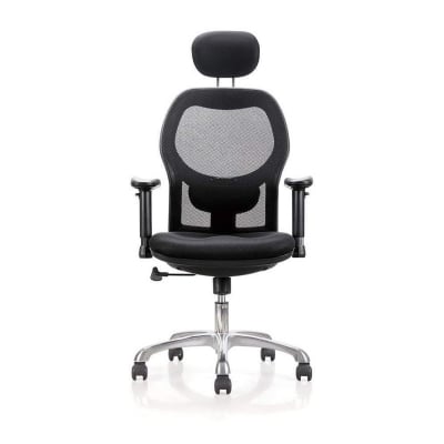 Picture of High-Back Backrest Headrest Swivel Mesh Office Chair