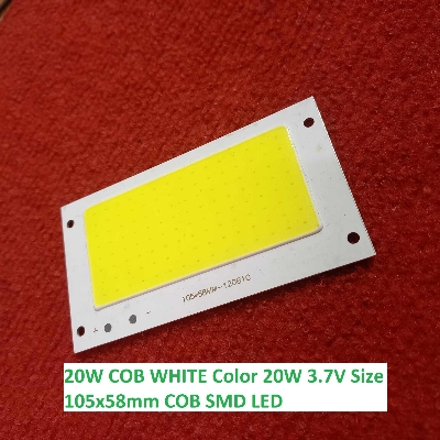 Picture of DC 3.7V  20W COB WHITE Color 20W 3.7V Size 105x58mm COB SMD LED Light White COB LED Light Bulbs