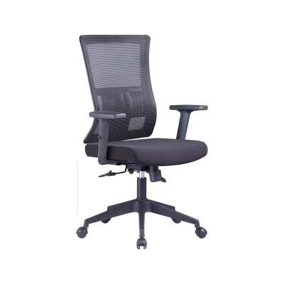 Picture of Stylish Mid-Back Swivel Office Manager Chair Black