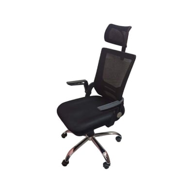 Picture of Folded Armrest Standard Headrest Home and Office Chair Black