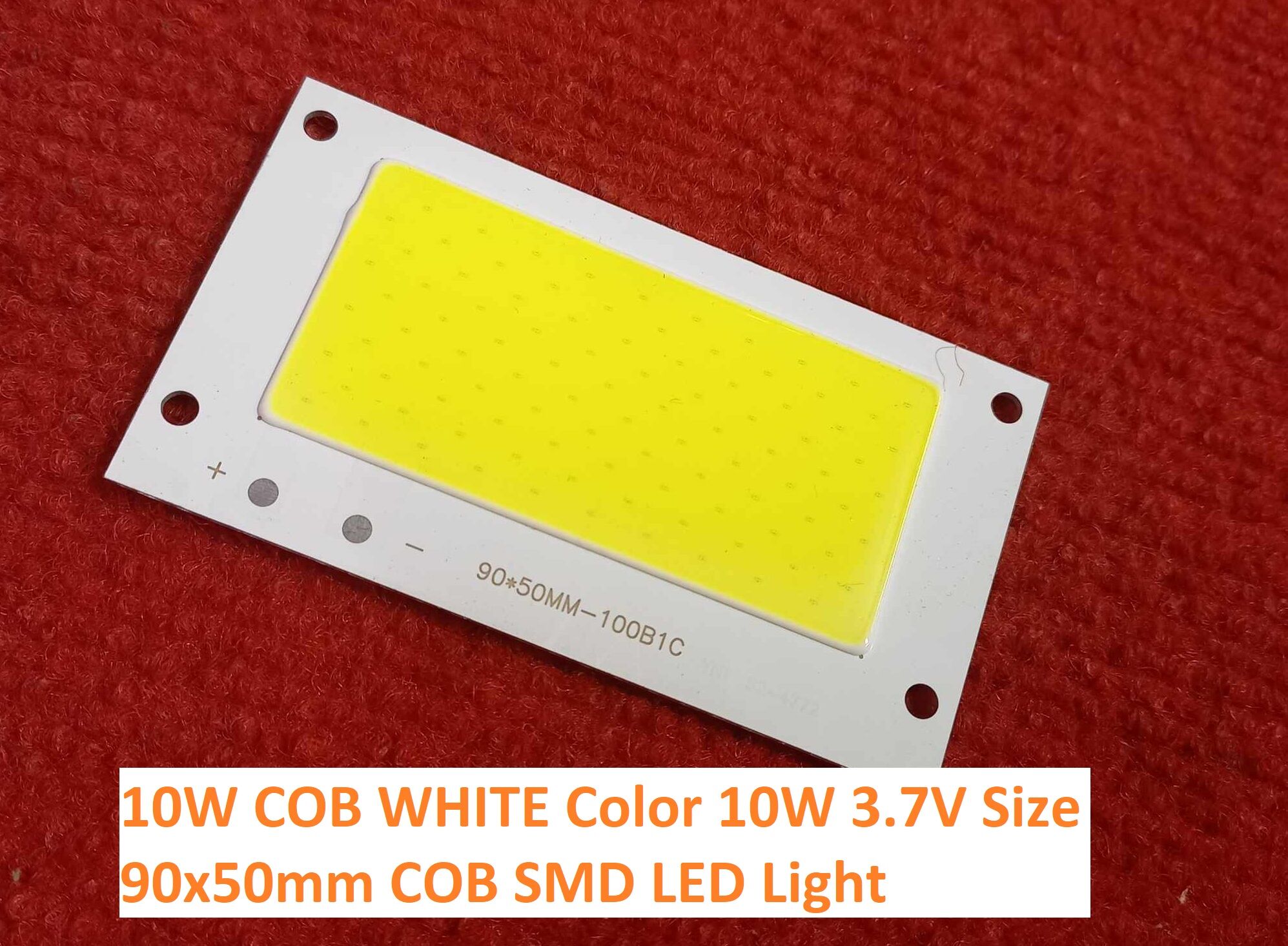 Picture of 3.7V 10W COB WHITE Color 10W 3.7V Size 90x50mm COB SMD LED Light Chip White COB LED Light Bulbs