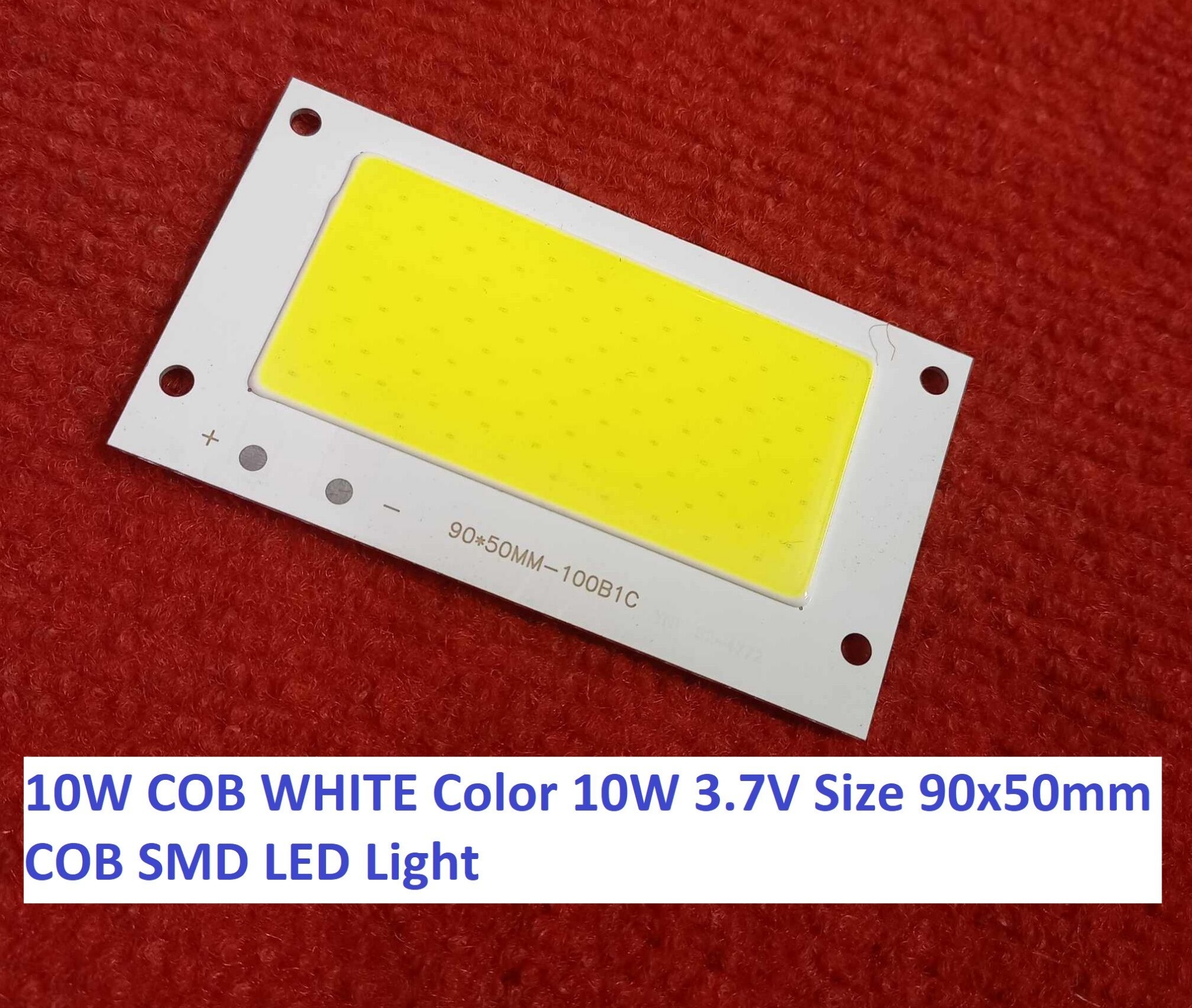 Picture of 3.7V 10W COB WHITE Color 10W 3.7V Size 90x50mm COB SMD LED Light Chip White COB LED Light Bulbs