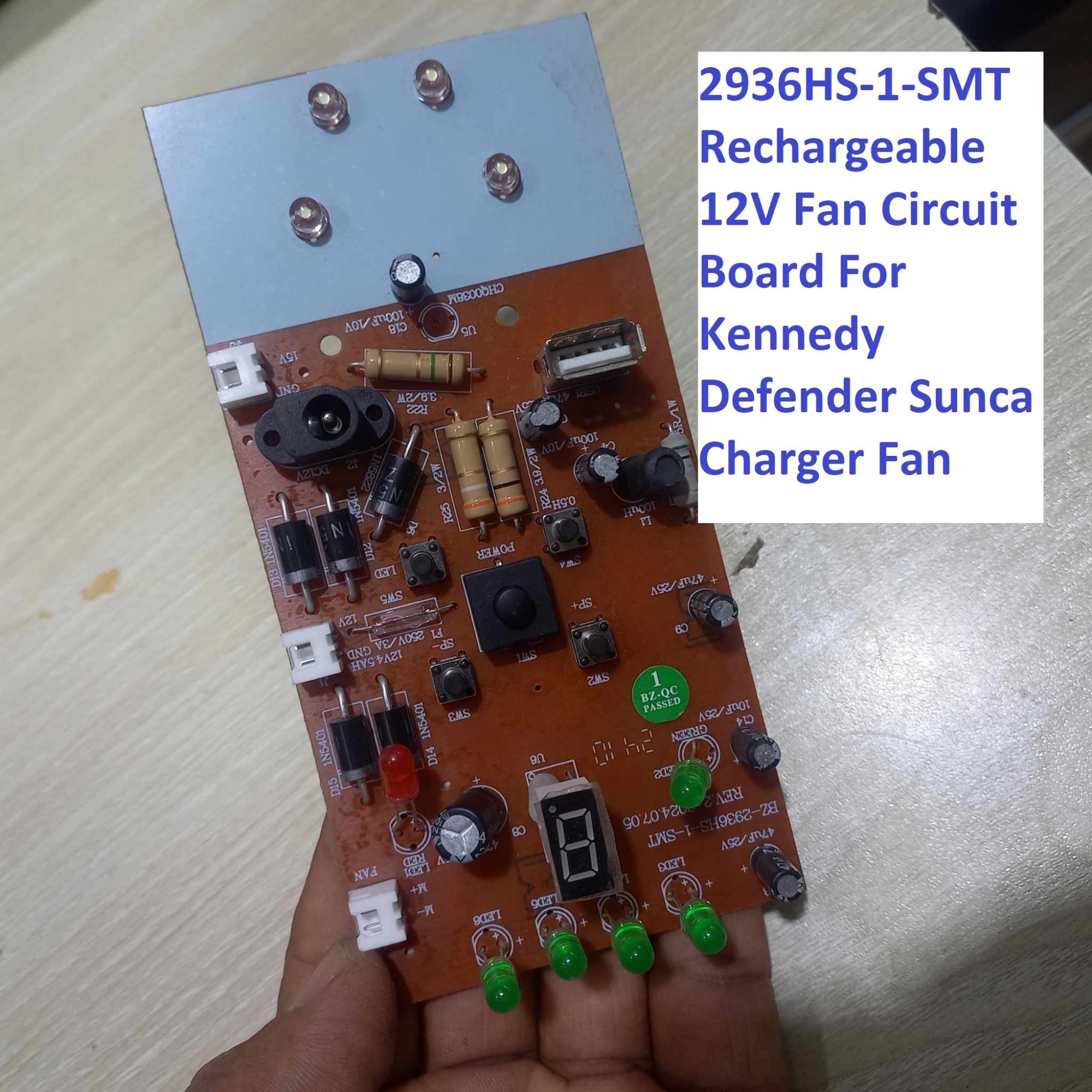 Picture of 2936HS-1-SMT Rechargeable 12V AC DC Fan Circuit Board For Kennedy Defender Sunca Charger Fan