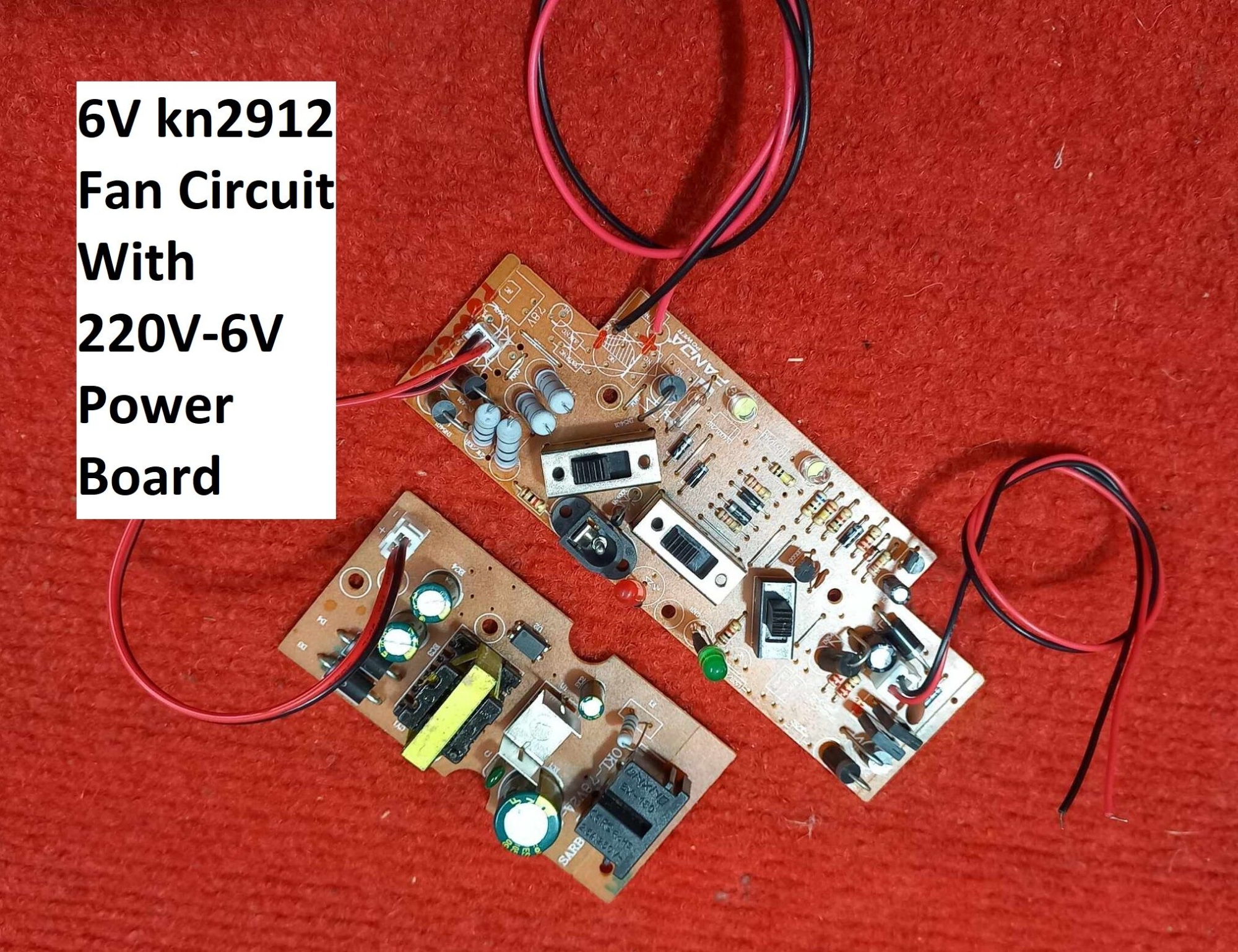 Picture of KN-2912  Charger FAN Circuit With 220V Power Board -DC 6V Light Fan Charger Circuit Charging Control Fan Circuit Board For AC DC Charger Fans