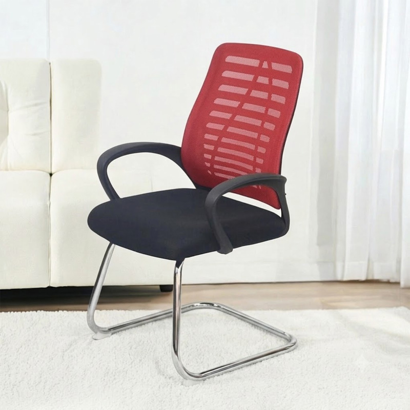 Picture of GE-004 Executive Visitor Chair(A mesh)Red&Black