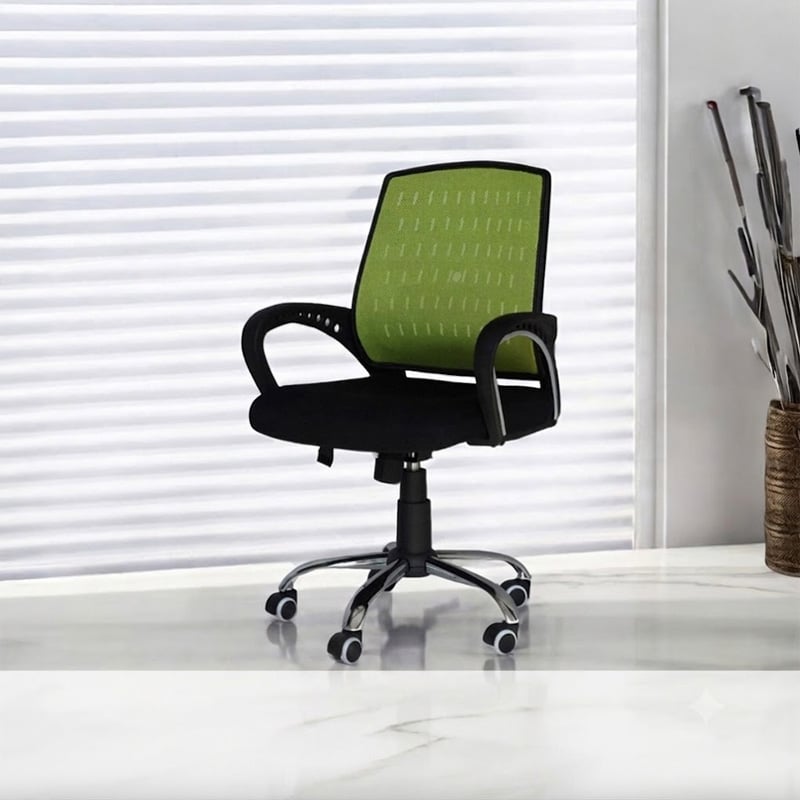Picture of Mid-Back Swivel Ergonomic Mesh Chair Black and Green