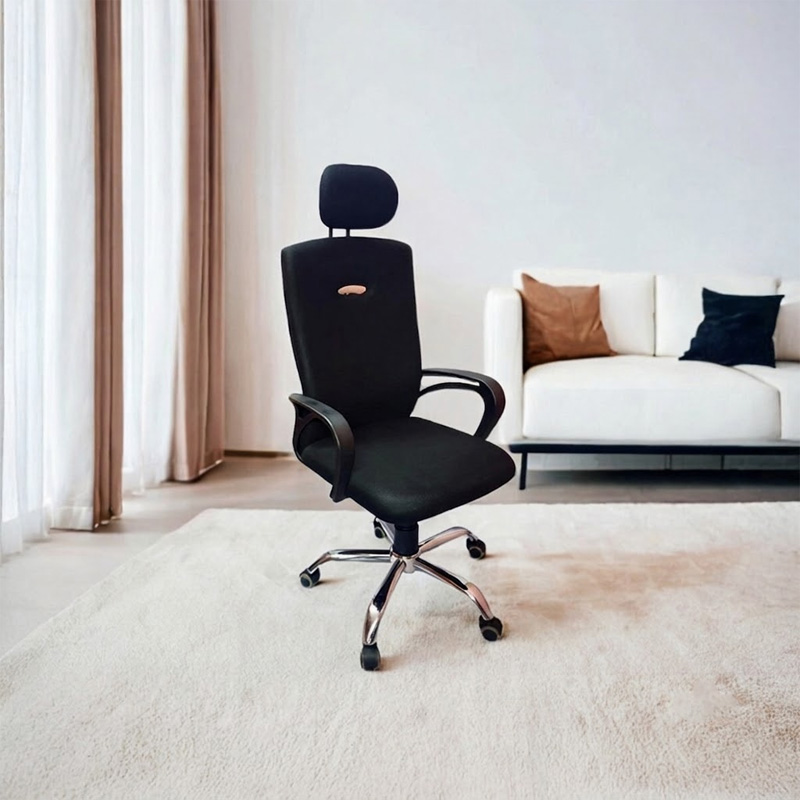Picture of High-Back Headrest Executive Office Meeting Chair Black