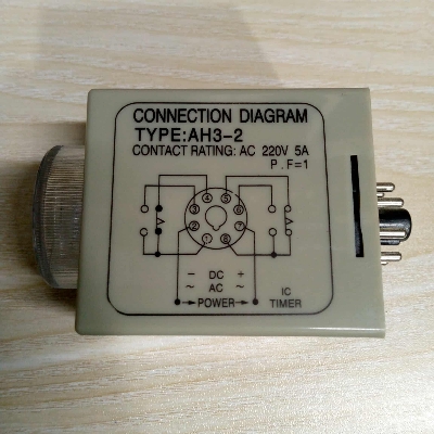 Picture of Base With ANLY AH3-2 Delay Timer Relay AC 220V 8-Pin 0–60Min