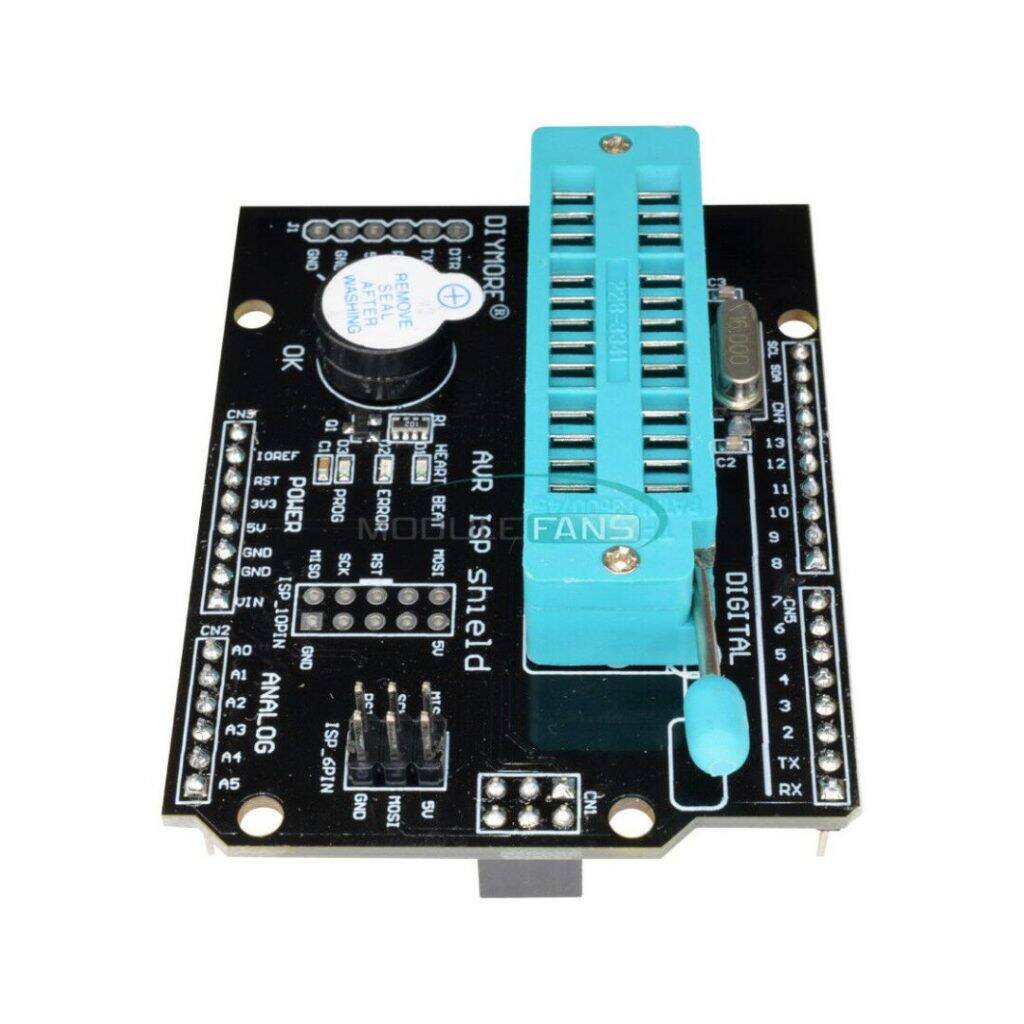 Picture of AVR ISP Programmable Expansion Shield Board Burning Bootloader Programmer Atmega328P Boot Loader Module With Buzzer & LED Indicator For Arduino UNO R3