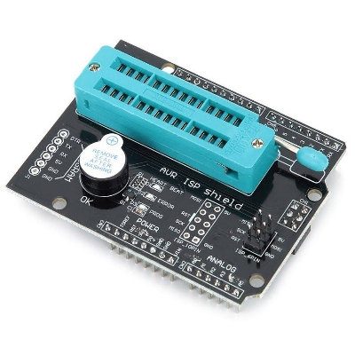 Picture of AVR ISP Programmable Expansion Shield Board Burning Bootloader Programmer Atmega328P Boot Loader Module With Buzzer & LED Indicator For Arduino UNO R3