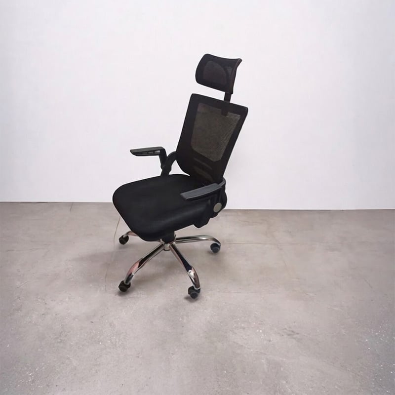 Picture of Folded Armrest Standard Headrest Home and Office Chair Black