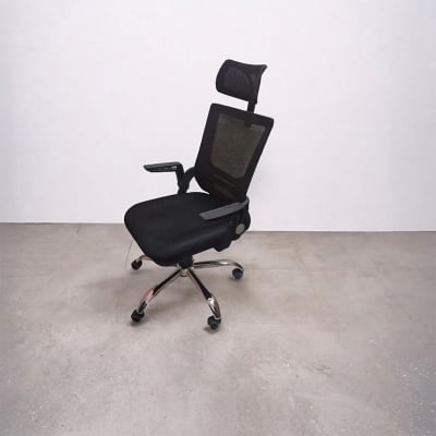 Picture of Folded Armrest Standard Headrest Home and Office Chair Black