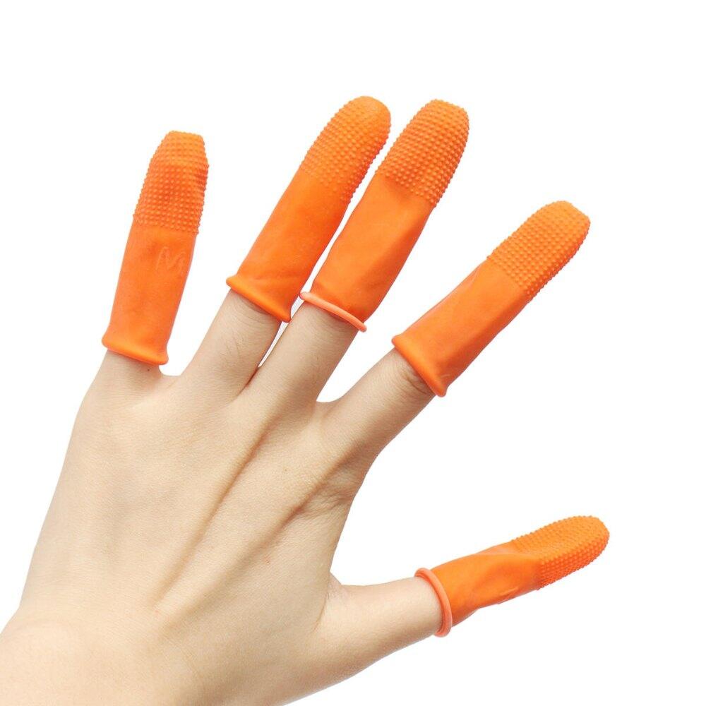 Picture of 5Pcs -Reusable Orange ESD Finger Cots Anti-Static Non-Slip