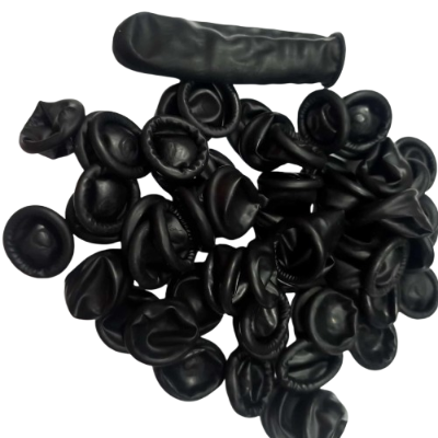 Picture of 5Pcs -Anti-Static ESD Finger Cots Black Reusable Latex