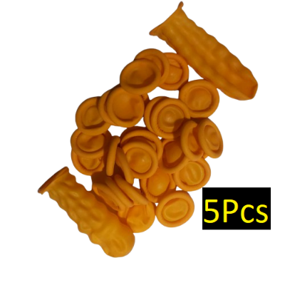 Picture of 5Pcs-Yellow Latex ESD Finger Cots Anti-Static Safe