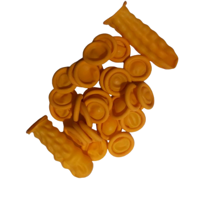 Picture of 5Pcs-Yellow Latex ESD Finger Cots Anti-Static Safe