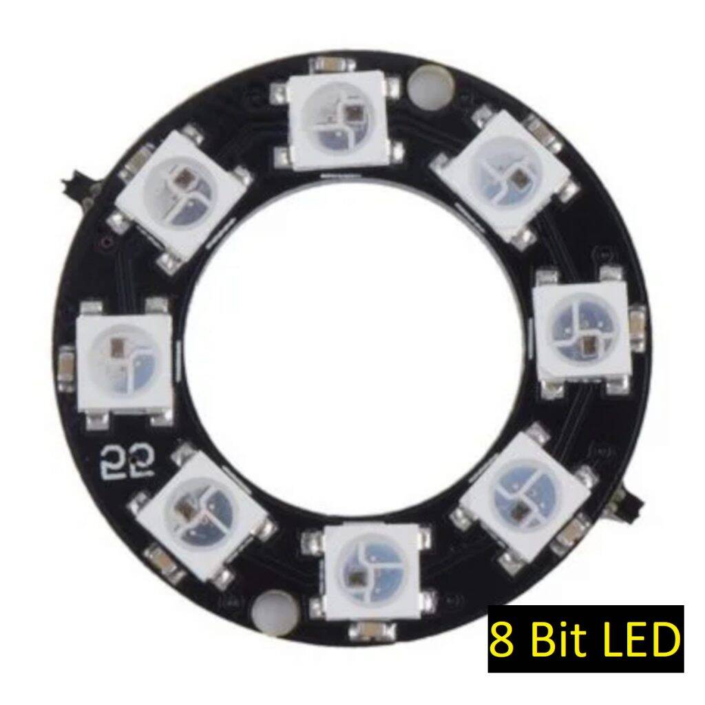 Picture of RGB LED Ring WS2812 8‑Bit Individually Addressable 5050 Pixels, 5V Full‑Color Output - Neo Bright