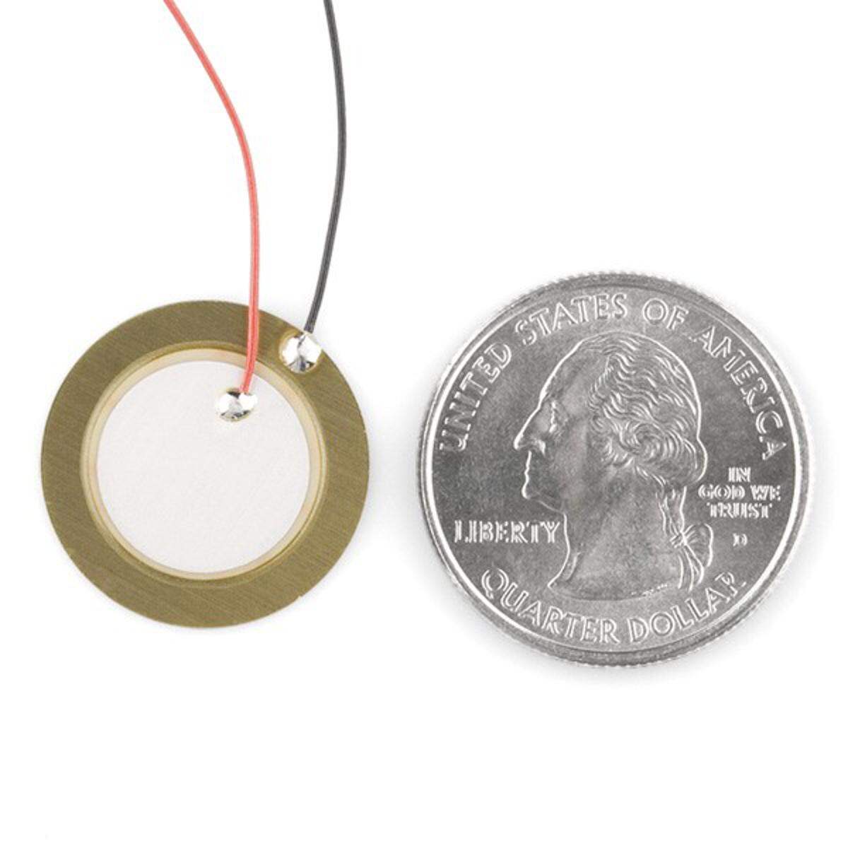 Picture of High Sensitivity 27mm Knock Sensor Piezo Vibration Disc with Wires