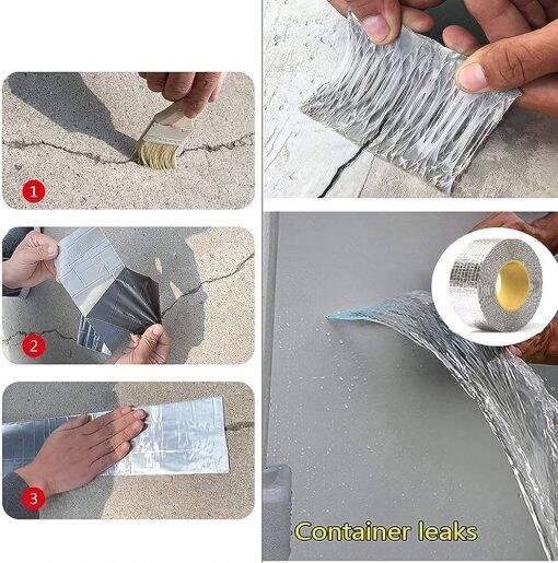 Picture of 1ft x 4in Butyl Rubber Seal Tape Strong Adhesive, Waterproof for Roof & Gutter Repair