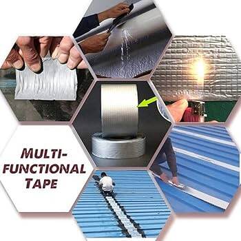 Picture of 1ft x 4in Butyl Rubber Seal Tape Strong Adhesive, Waterproof for Roof & Gutter Repair