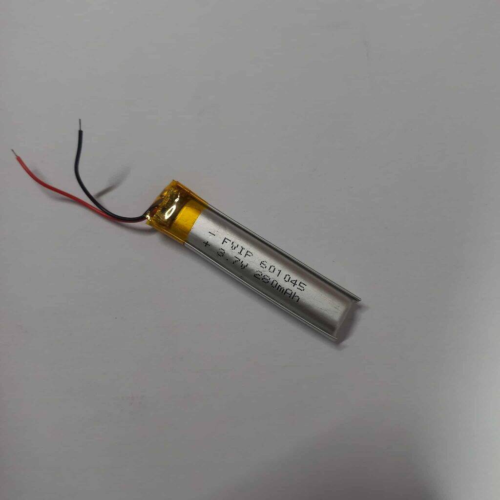 Picture of 280mAh 3.7V 1S LiPo Rechargeable Lithium Polymer Battery (45x10x6mm)