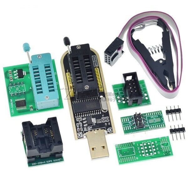 Picture of CH341B Programmer Kit with SOP8/16 Clip Flash, Backup & Recover BIOS Chips