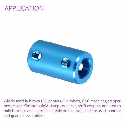 Picture of 8mm Shaft Coupler Joint Blue Aluminum Rigid Coupling Connector 8mm to 8mm for Stepper Motors, CNC Machines, DIY & Robotics